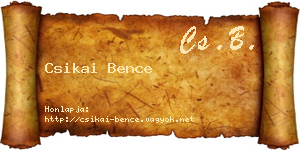 Csikai Bence névjegykártya